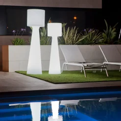 Lampadaire LED intégré Grace Ø37,5 x H.140 cm blanc New Garden