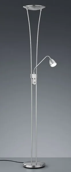 Lampadaire LED intégrée 19W, 3000K, 2200 lm, Nickel mat - Trio - Arizona