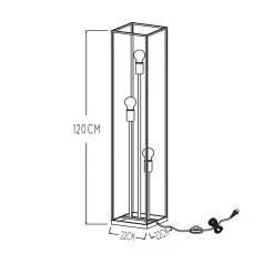 Lampadaire Led métal noir - Lucide - Ruben