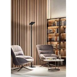 Lampadaire Led QUADRA Noir en métal H.180 cm Perenz