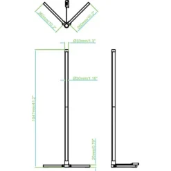 Lampadaire LED RGB 8W - Télécommande - Multicolore - 1047mm - Noir