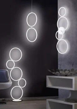 Lampadaire LED SMD 36W, 4700lm, 3000K, variateur intégré - blanc mat - Trio - Rondo