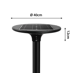 Lampadaire LED solaire 2300 lumens, IP65, (mât non inclus)