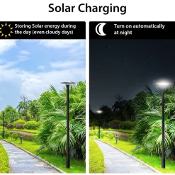 Lampadaire LED solaire 2300 lumens, IP65, (mât non inclus)