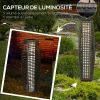 Lampadaire LED solaire de jardin style colonial dim. 21L x 21l x 78H cm résine tressée filaire grise