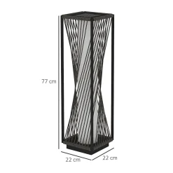 Lampadaire LED solaire extérieur en résine filaire H. 77 cm gris