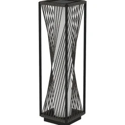 Lampadaire LED solaire extérieur en résine filaire H. 77 cm gris