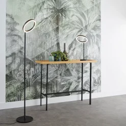 Lampadaire LED Taphao GoodHome intégrée noir mat blanc chaud 960lm dimmable