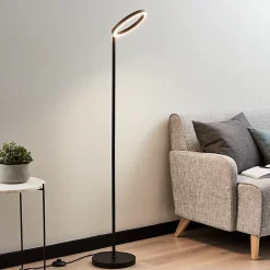 Lampadaire LED Taphao GoodHome intégrée noir mat blanc chaud 960lm dimmable