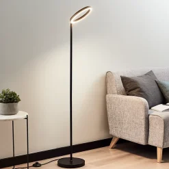Lampadaire LED Taphao GoodHome intégrée noir mat blanc chaud 960lm dimmable