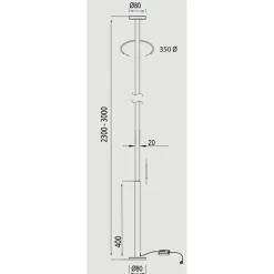 Lampadaire Led Vertical noir - Mantra