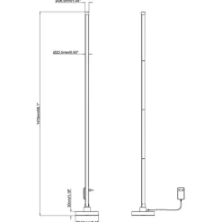 Lampadaire LED 17W - RGB Multicolore - Télécommande - Noir - 1462mm