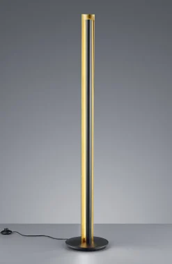 Lampadaire Led 15W 3000K noir & or avec variateur - Trio - Texel