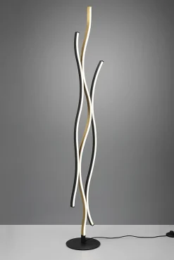 Lampadaire LED 28W, 3250lm, 2300/3000/4000K - Dimmer - Laiton/Noir - Trio - Blaze