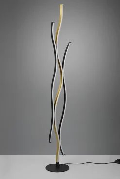 Lampadaire LED 28W, 3250lm, 2300/3000/4000K - Dimmer - Laiton/Noir - Trio - Blaze