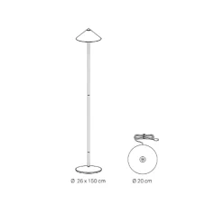 Lampadaire LED Zafferano Pina XXL blanc, rechargeable, 6W IP65, variateur, tête magnétique, design moderne