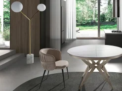 Lampadaire Élégant en Marbre Blanc et Acier Doré avec Abat-jour en Verre Blanc