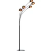 Lampadaire Livo 5 lampes métal noir IP20 E14 H.210cm Brilliant