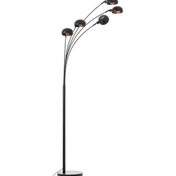 Lampadaire Livo 5 lampes métal noir IP20 E14 H.210cm Brilliant