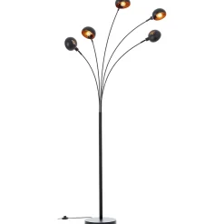 Lampadaire Livo 5 lampes métal noir IP20 E14 H.210cm Brilliant