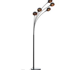 Lampadaire Livo 5 lampes métal noir IP20 E14 H.210cm Brilliant