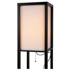Lampadaire MENNO en mdf avec 1xE27 - Noir - Lucide