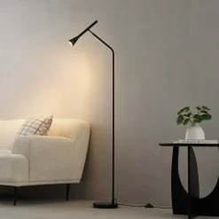 Lampadaire minimaliste grande liseuse noire 150 cm - Holen