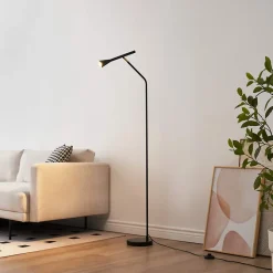 Lampadaire minimaliste grande liseuse noire 150 cm - Holen