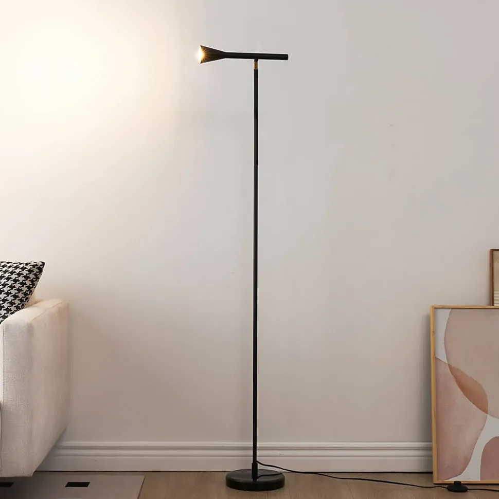 Lampadaire minimaliste grande liseuse noire 150 cm - Holen