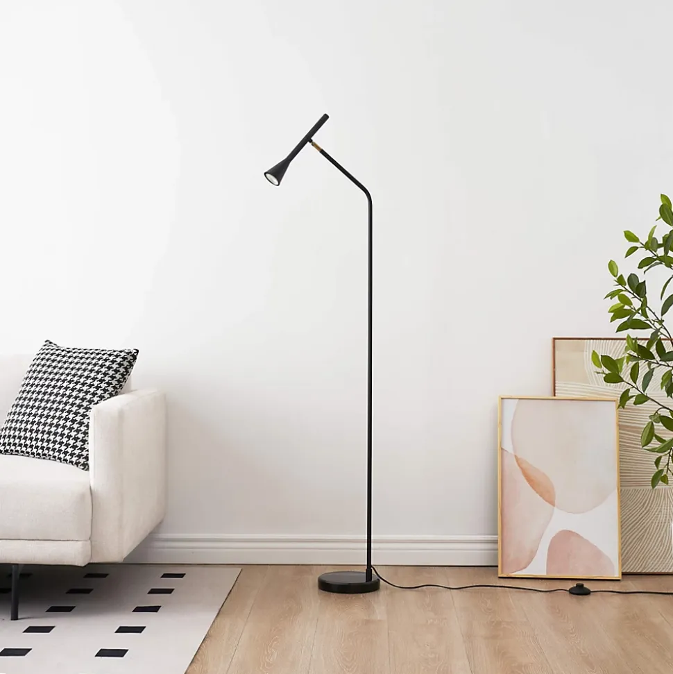 Lampadaire minimaliste grande liseuse noire 150 cm - Holen