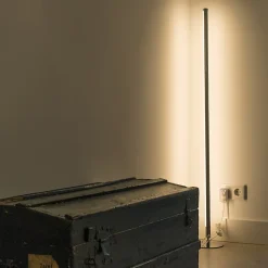 Lampadaire moderne chromé avec LED à 3 niveaux de luminosité - Line-up