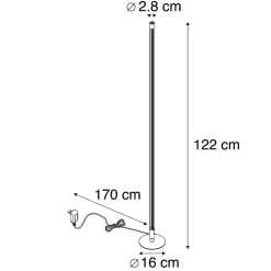 Lampadaire moderne chromé avec LED à 3 niveaux de luminosité - Line-up