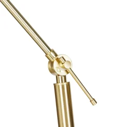 Lampadaire moderne doré avec abat-jour blanc 50 cm réglable - Editor