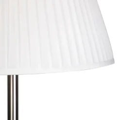 Lampadaire moderne en acier avec abat-jour plissé blanc 45 cm - Simplo