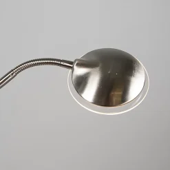 Lampadaire moderne en acier avec liseuse avec LED - Eva