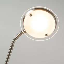 Lampadaire moderne en acier avec liseuse avec LED - Eva