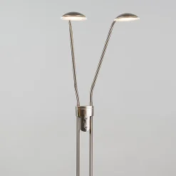 Lampadaire moderne en acier avec liseuse avec LED - Eva