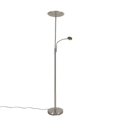Lampadaire moderne en acier avec LED dimmable et bras de lecture - Strela