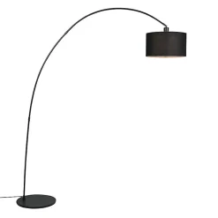 Lampadaire moderne en arc noir - Vinossa