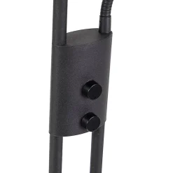 Lampadaire moderne noir avec LED et variateur d'intensité et liseuse - Jazzy