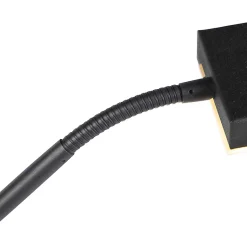 Lampadaire moderne noir avec LED et variateur d'intensité et liseuse - Jazzy