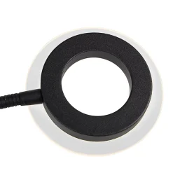 Lampadaire moderne noir avec LED et bras de lecture - Divine