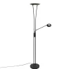 Lampadaire moderne noir avec bras de lecture LED inclus - Ibiza