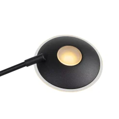 Lampadaire moderne noir avec bras de lecture LED inclus - Ibiza