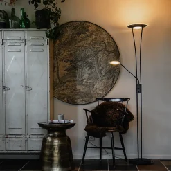 Lampadaire moderne noir avec bras de lecture LED inclus - Ibiza