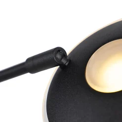 Lampadaire moderne noir avec bras de lecture LED inclus - Ibiza