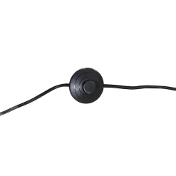 Lampadaire moderne noir avec abat-jour en velours gris - Rich