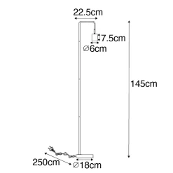 Lampadaire moderne noir réglable - Java