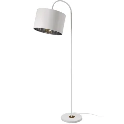 Lampadaire Moderne Stylé Lampe Sur Pied Design E27 Métal Textile 173 Cm Blanc lux.pro