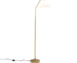 Lampadaire Moderne sur Pied H.168CM avec Tête de Lampe Réglable, Abat-jour Plissé, Interrupteur à Pied, Douille E27